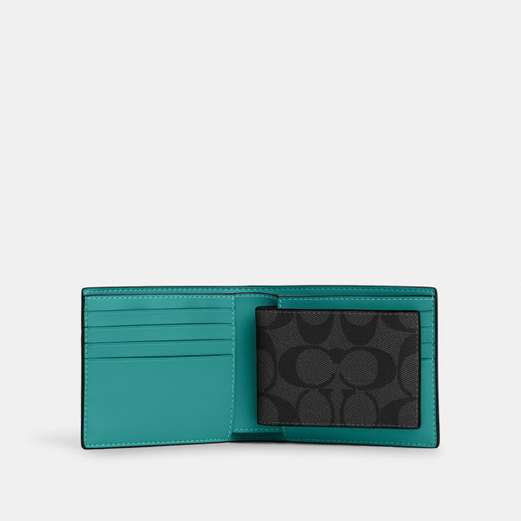 NWT Coach Outlet 3 In 1 Wallet In Signature Canvas - Picture 2 of 3